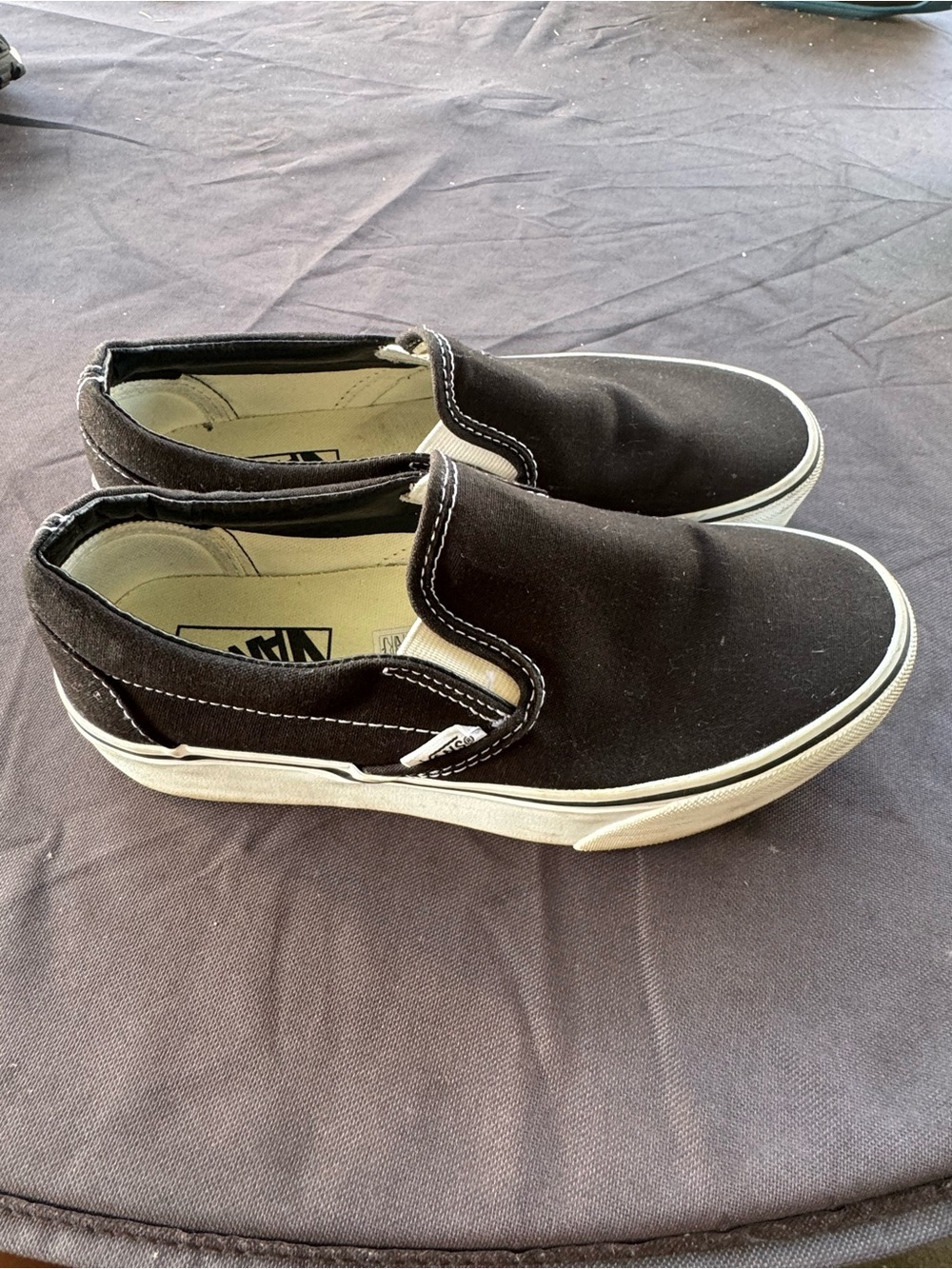 Vans Black Canvas Classic Slip-On Loafers